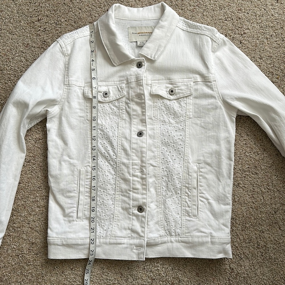 Pilcro and the Letterpress by Anthropologie White Eyelet Denim Jacket Size XS - Picture 12 of 12